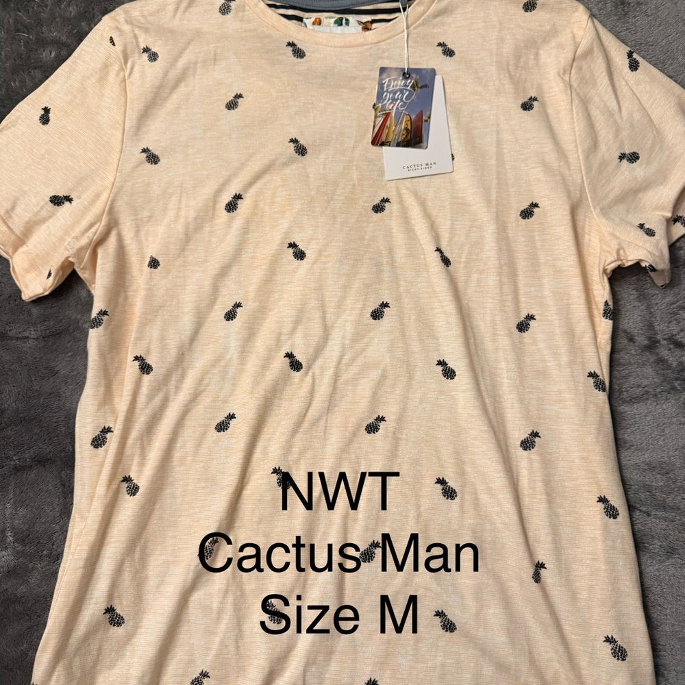 Cactus Light Tan Pineapple Print Men's Tee
